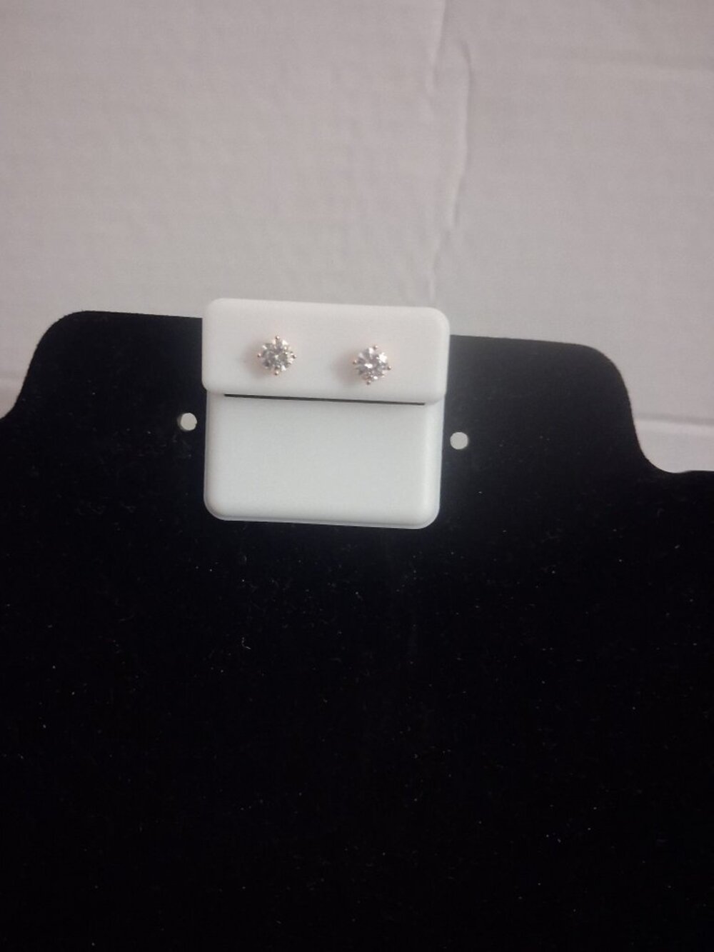 Moissanite Stud Earrings 1ct TW 925 Silver Rose Finish 5mm Round VVS D